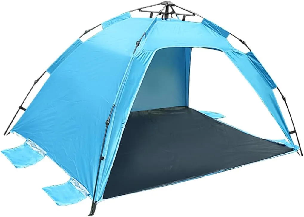 Two person beach tent sunshade, beach sunshade UV resistant, easy to install and lightweight portable cabin tent, suitable for infants, young Children, adults, Medium, blue