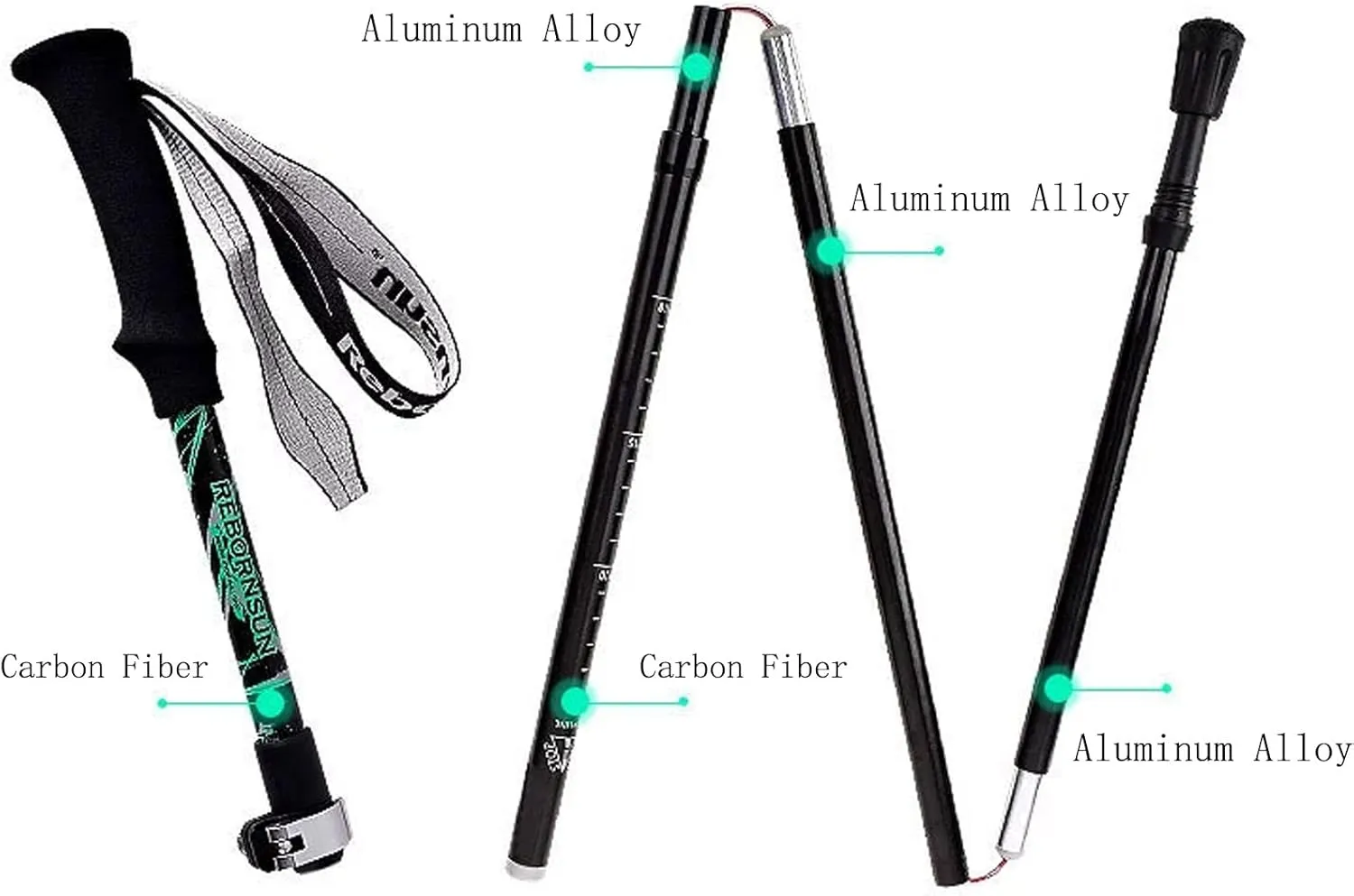 Ultra - Light Telescopic and Foldable Hiking Poles, Carbon Fiber and Aluminum Alloy, Super - Short and Portable, Ideal for Men and Women in Cross - Country Trekking
