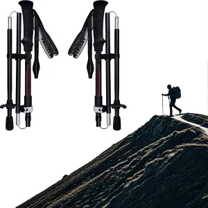 Ultra - Light Telescopic and Foldable Hiking Poles, Carbon Fiber and Aluminum Alloy, Super - Short and Portable, Ideal for Men and Women in Cross - Country Trekking