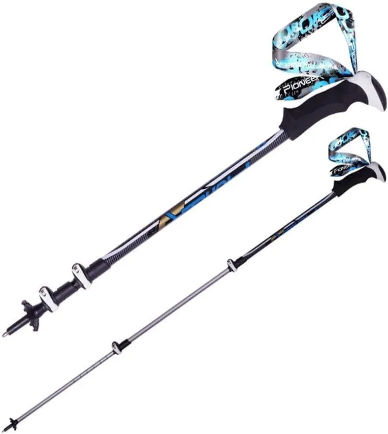 Ultra-Lightweight Aluminum Trekking Pole – Adjustable Hiking Stick with Quick Flip Lock, Grip & Tungsten Tip for All Terrain