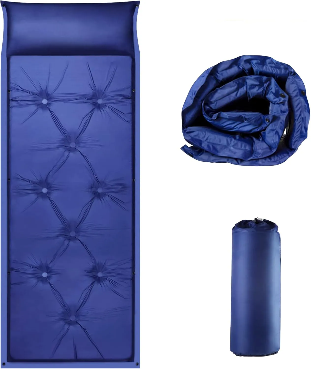 Ultralight Inflatable Sleeping Pad, 2-Inch Thick, Water Resistant, Portable, for Camping, Hiking, Beach, Fishing