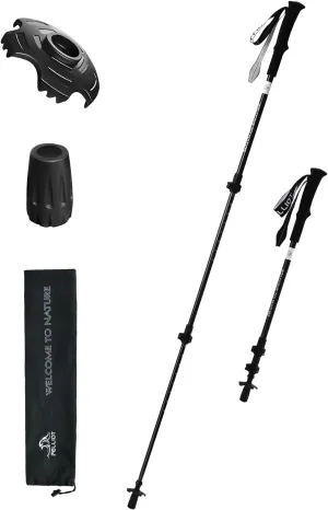 Ultralight Trekking Pole Carbon Fiber & Aluminum Alloy Hiking Pole 3-Section Telescopic Hiking Stick with EVA Foam Grips Adjustable Walking Stick for Hiking