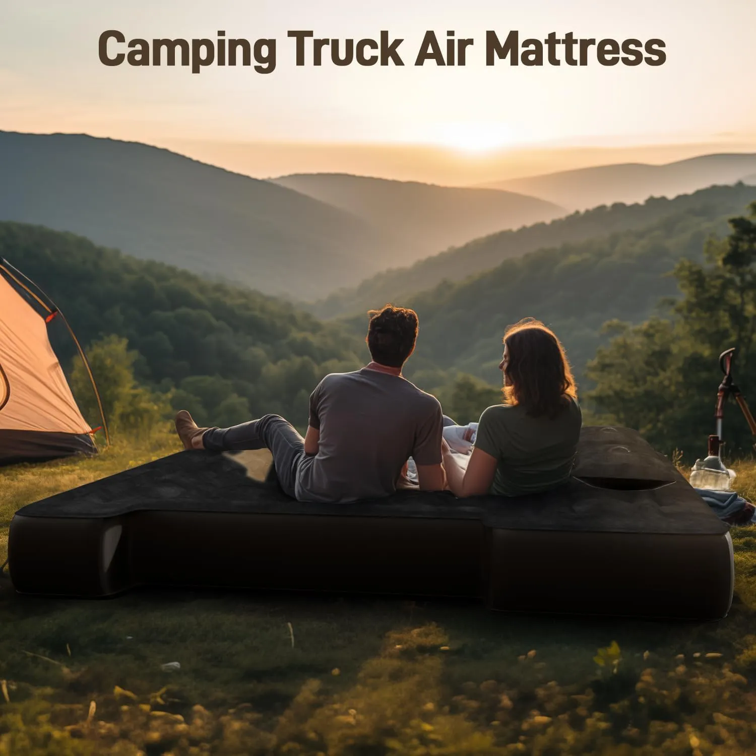 Umbrauto Air Mattress for 6-6.5ft Full Size Truck Bed, Inflatable Pickup Airbed with Pump, Tent Camping Sleeping Pad for Outdoor Travel