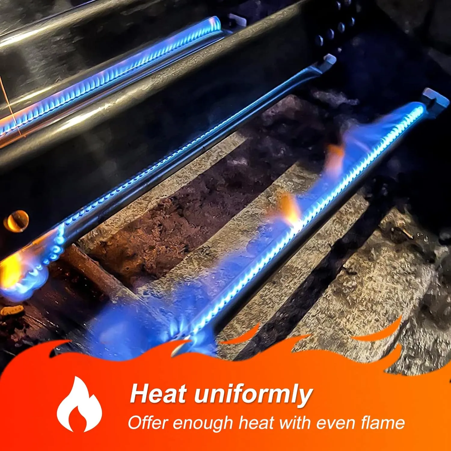 Uniflasy Grill Replacement Parts for Charbroil Advantage 4 Burner 463344015, 463343015, 463432215, 463240015 Gas Grill 3 Burner 463464315 466434315 463436815 Heat Plate, Grill Burner, Carryover Tube
