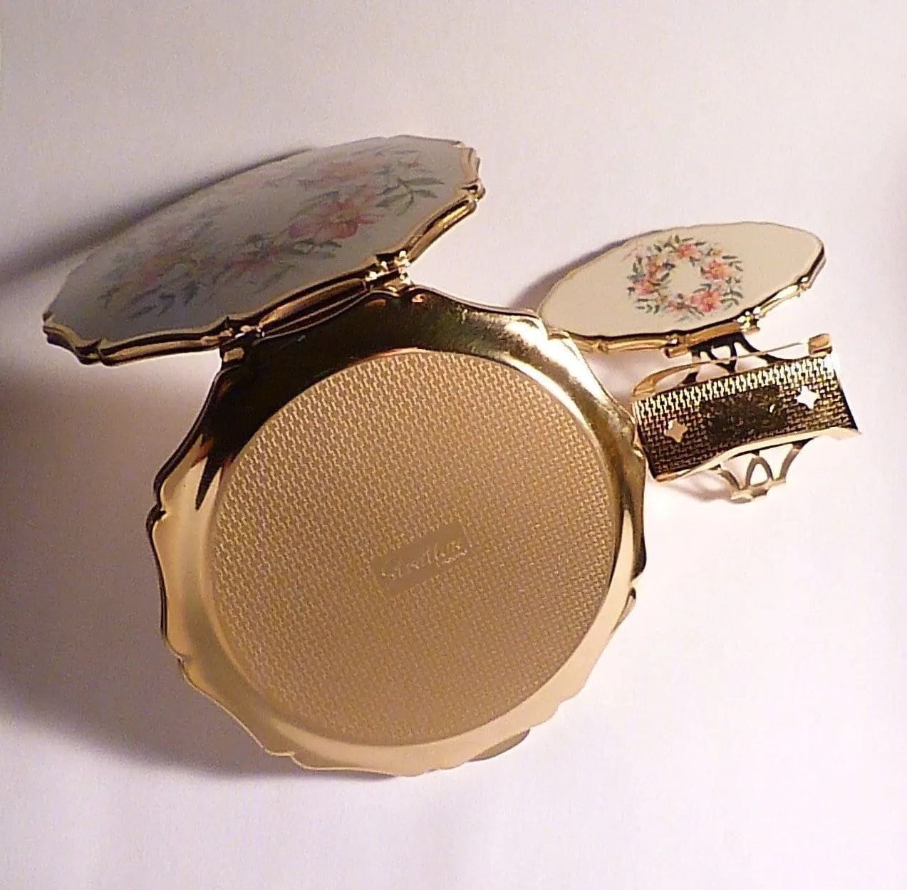 Unused compacts vintage Stratton set vanity sets cased Stratton compact and lipstick holder / lipstick handbag mirrors