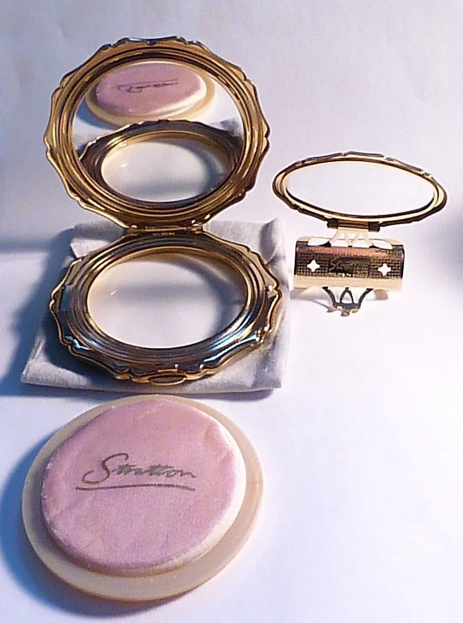 Unused compacts vintage Stratton set vanity sets cased Stratton compact and lipstick holder / lipstick handbag mirrors