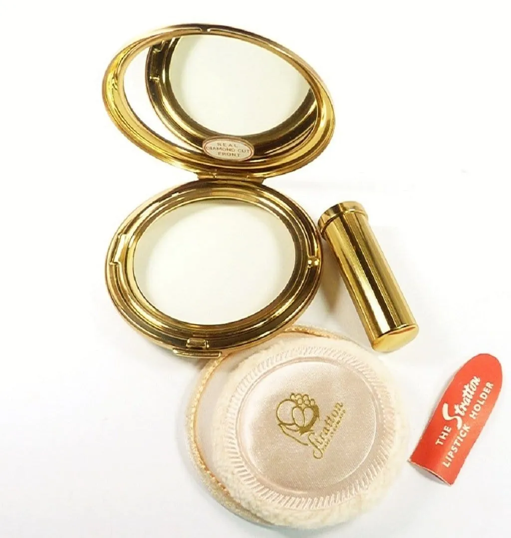 Unused Stratton Vanity Set Compact And Lipstick Holder 1950s