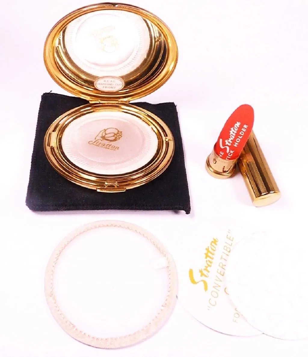 Unused Stratton Vanity Set Compact And Lipstick Holder 1950s