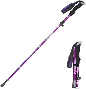 Upgrade Trekking Pole,Ultralight Aluminium Alloy Foldable, Anti Shock Walking/Camping （1 Pack，Purple）