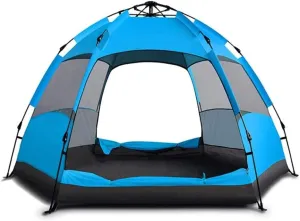 Upgraded 3-5-7 Person Quick Setup Family Tent Double Layer Hexagonal Automatic Camping Tent for Outdoor Hiking