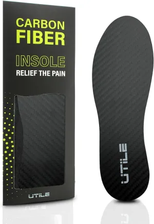 UTILE Carbon Fiber Insole (1 Pair) Rigid Shoe Insert for Turf Toe, Foot Fracture and Arthritis, Mortons Toe, Hallux Rigidus, Limitus - Orthotic Shoe Stiffener Insert Alternative to Post Op Shoe (XL)
