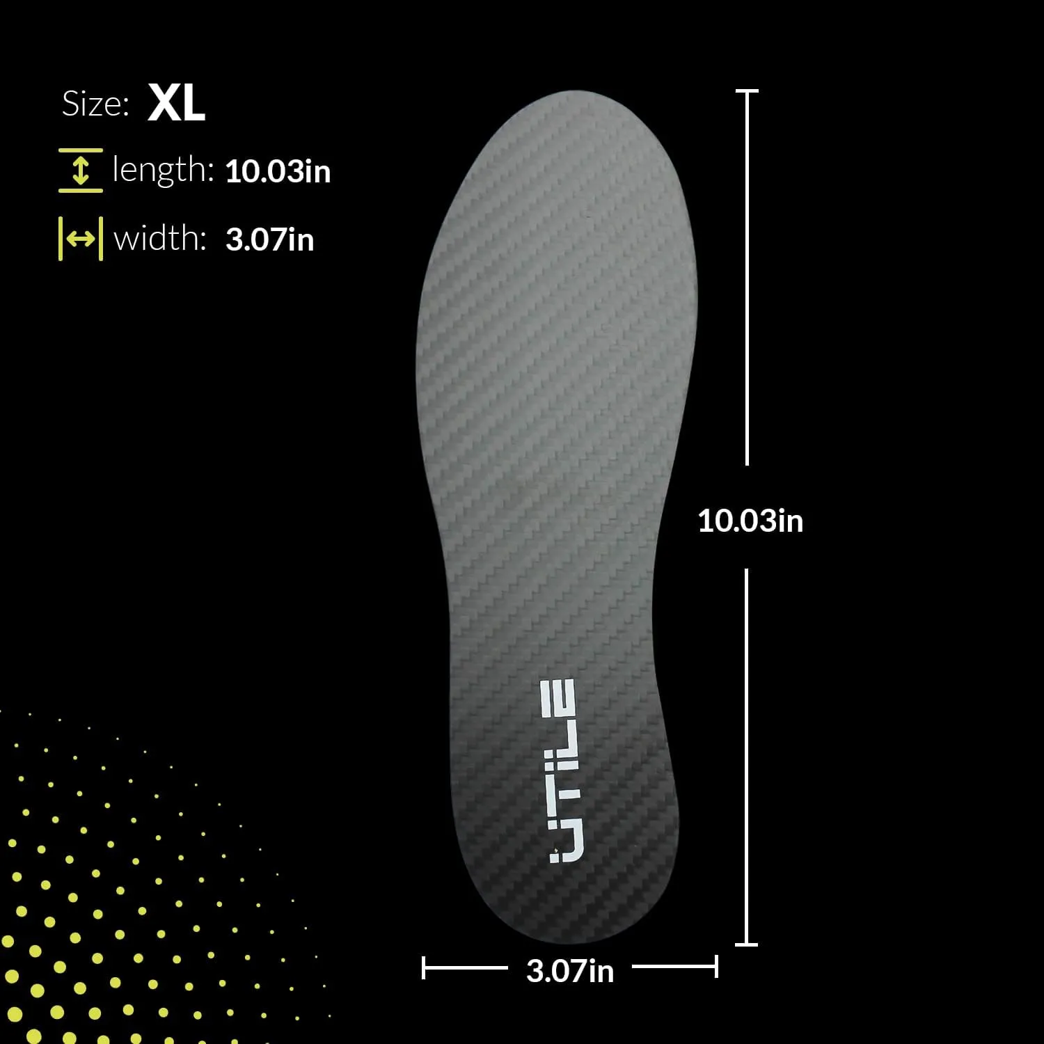 UTILE Carbon Fiber Insole (1 Pair) Rigid Shoe Insert for Turf Toe, Foot Fracture and Arthritis, Mortons Toe, Hallux Rigidus, Limitus - Orthotic Shoe Stiffener Insert Alternative to Post Op Shoe (XL)