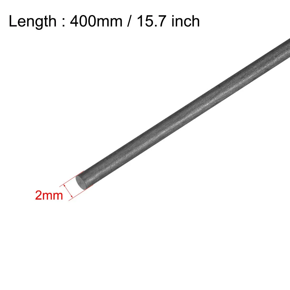 uxcell Carbon Fiber Rod for RC Airplane DIY Craft 2mm Matte Pole 400mm 15.7 Inch, 10pcs