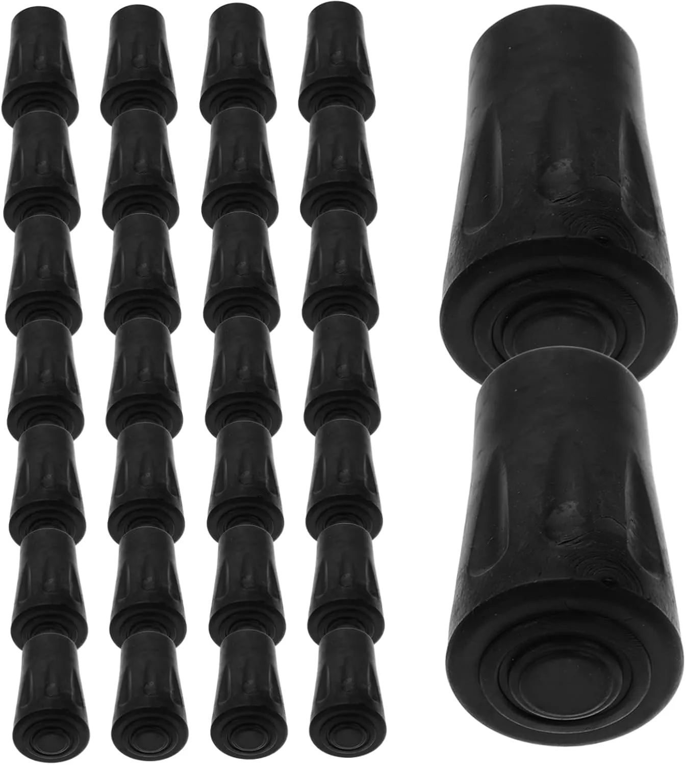 VANZACK Trekking Pole Protectors 50pcs Carbon Trekking Poles Accessories Walking Stick Rubber Tips Hiking Stick End Caps