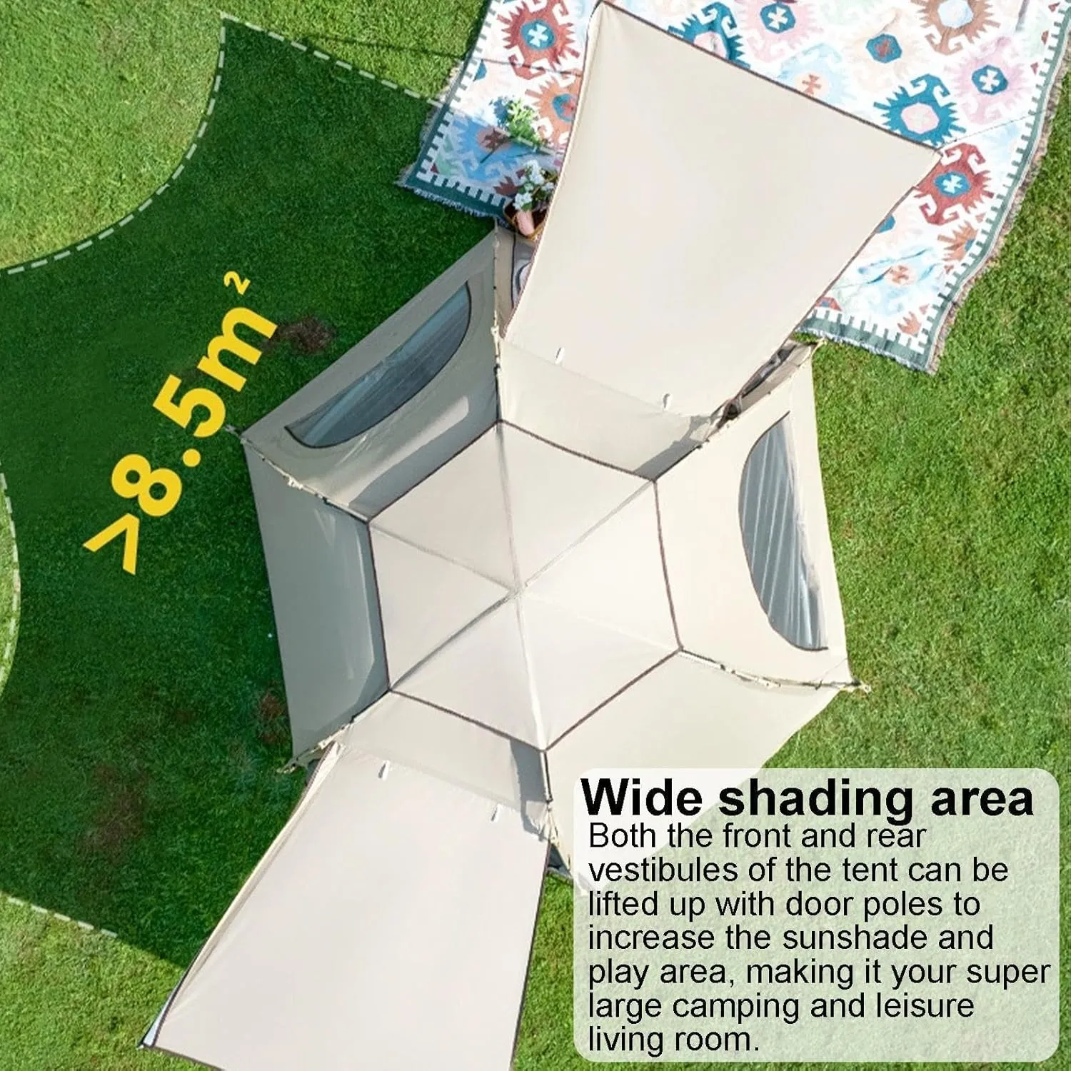 Ventilated Retractable Tent,Outdoor Camping Tent,Spacious Camping Canopy,Waterproof Camping Shelter,Camping Tent with Spacious Interior Design for Outdoor Activities,Accessory
