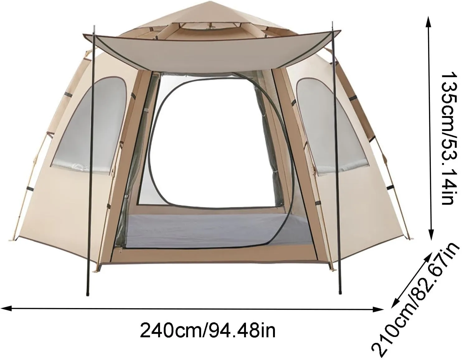 Ventilated Retractable Tent,Outdoor Camping Tent,Spacious Camping Canopy,Waterproof Camping Shelter,Camping Tent with Spacious Interior Design for Outdoor Activities,Accessory