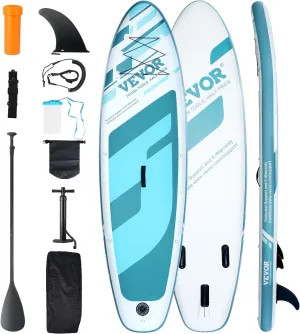 VEVOR Stand Up Paddling Board 305/323/335 cm Inflatable Stand Up Paddle Board Set PVC SUP with Board Accessories, Mobile Phone Case Pump Paddle & Repair Kit Backpack Blue Paddle Set for Boys Adults