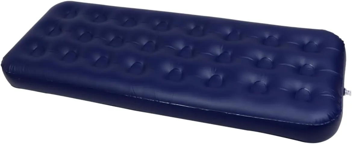 VICASKY 1pc Air Mattress Inflatable Mattress Foldable Twin Mattress Mattress Bed Sleeping Adults Self Camper Camping Mattress Inflating Outdoor Folding Portable Mattress Blue Flocking