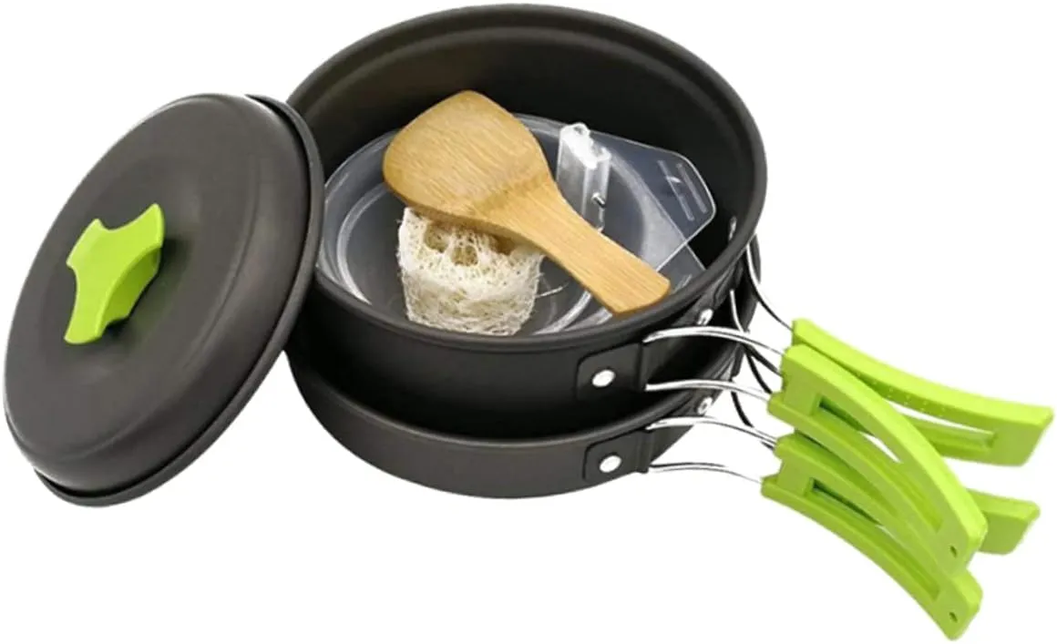 VICASKY Camping Cookware Portable Cooking Utensils for Outdoor Activities Non Stick Frying Pan with Insulated