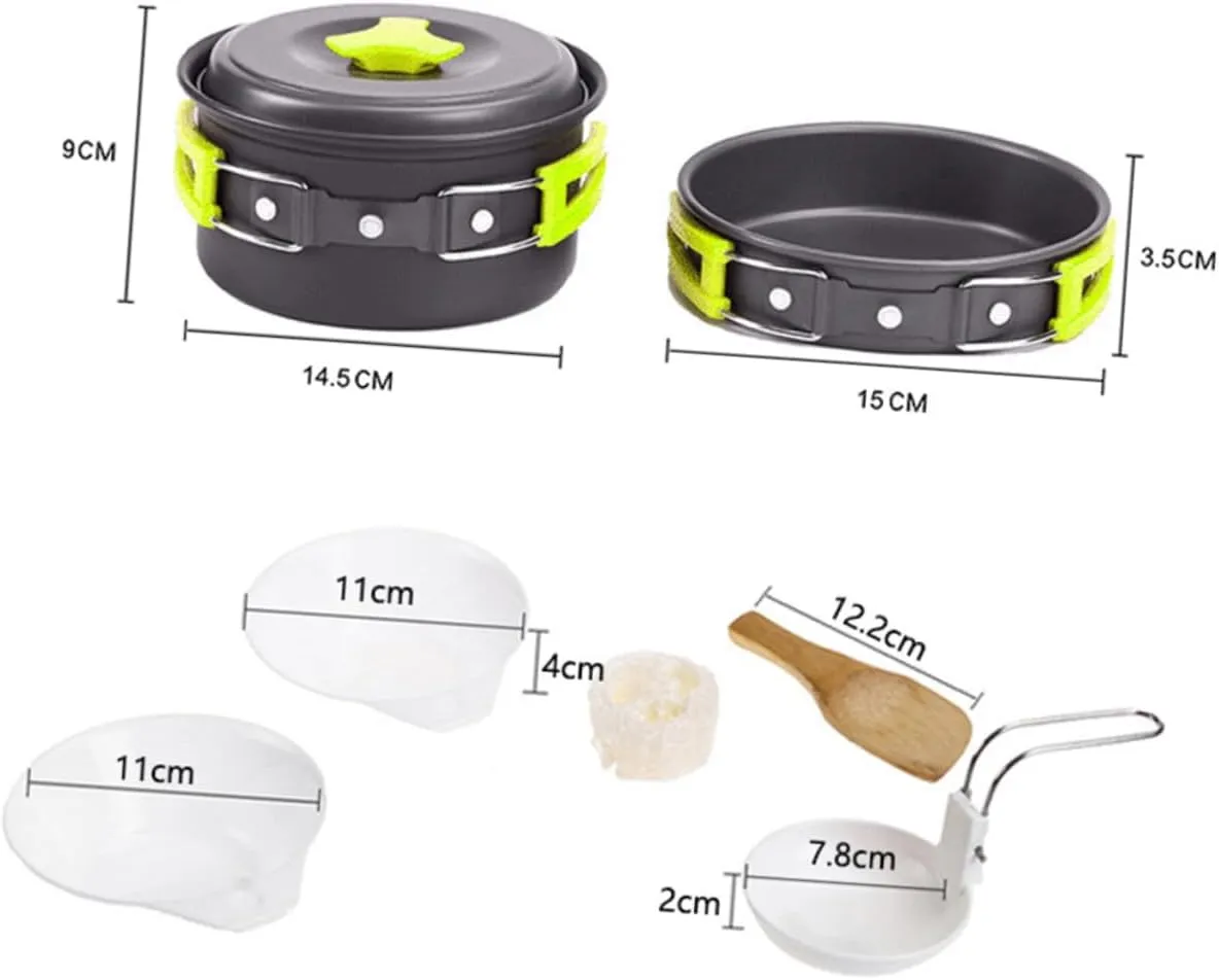 VICASKY Camping Cookware Portable Cooking Utensils for Outdoor Activities Non Stick Frying Pan with Insulated