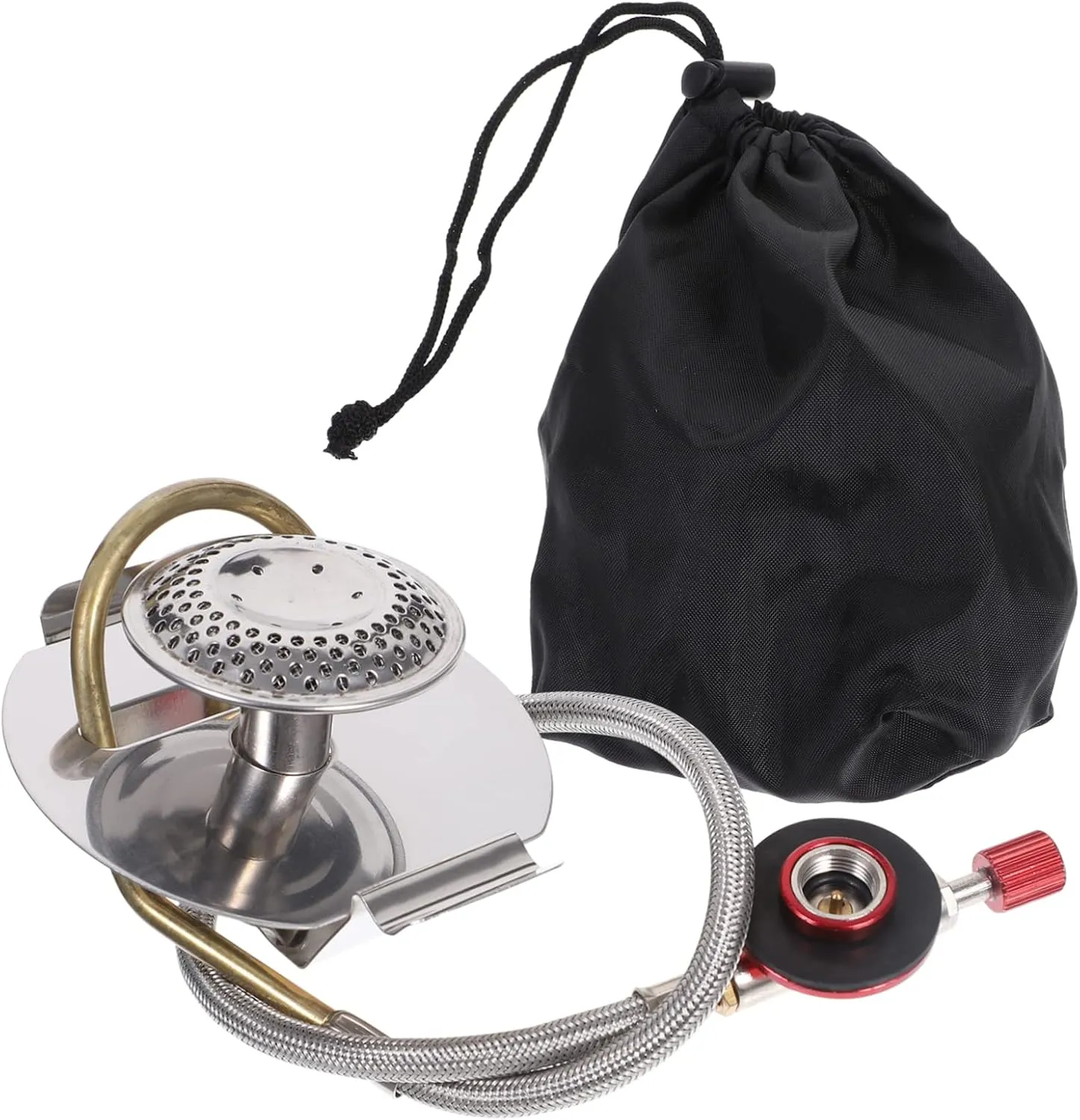 VICASKY Outdoor Gas Stove with High Pressure Regulator Hose Heavy Duty Stainless Steel Camping Burner for Hiking Picnics Bbq and Outdoor Cooking