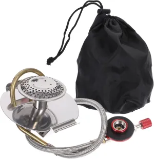 VICASKY Outdoor Gas Stove with High Pressure Regulator Hose Heavy Duty Stainless Steel Camping Burner for Hiking Picnics Bbq and Outdoor Cooking