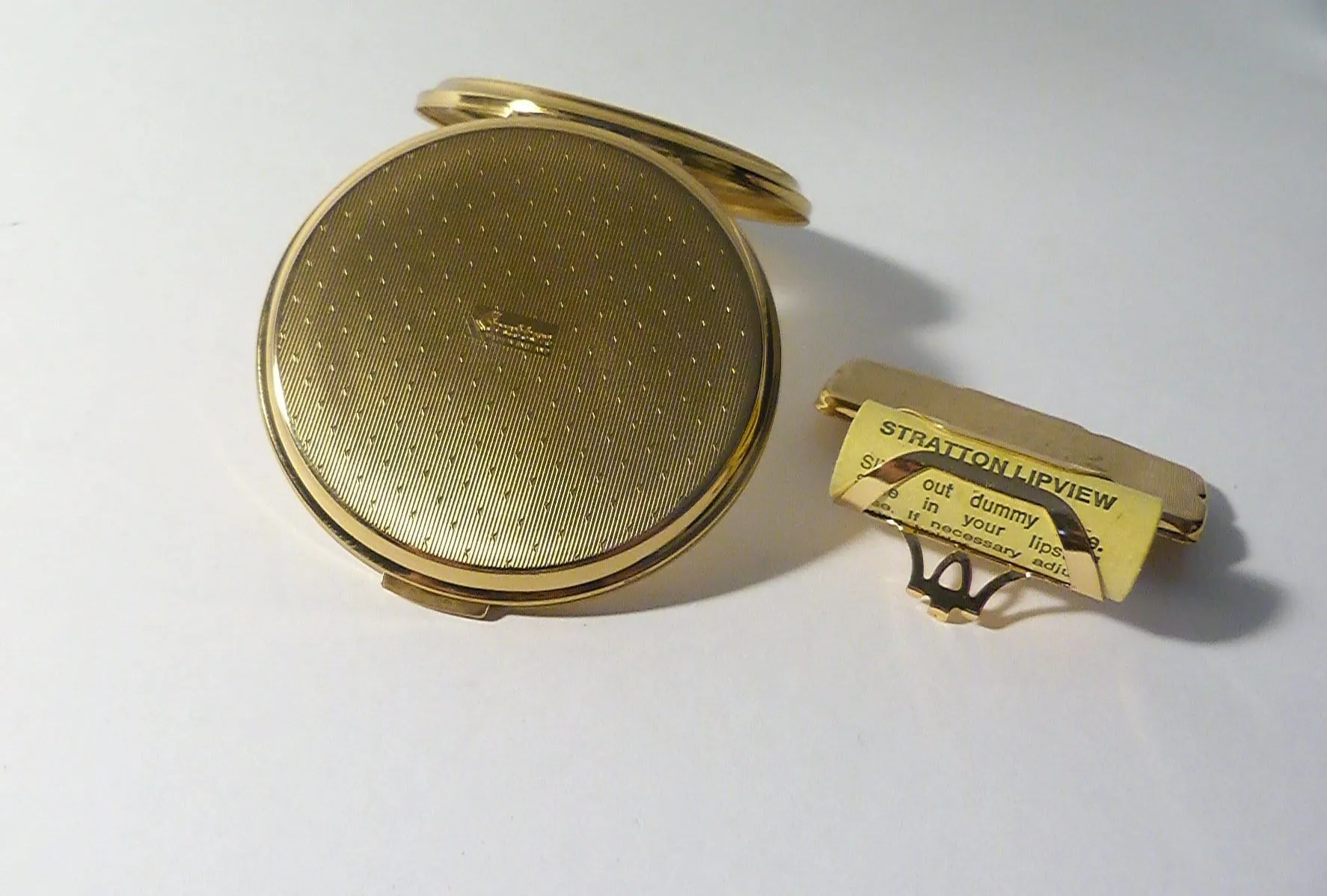 Vintage Compact And Lipstick Case Unused Vintage Stratton Vanity Set