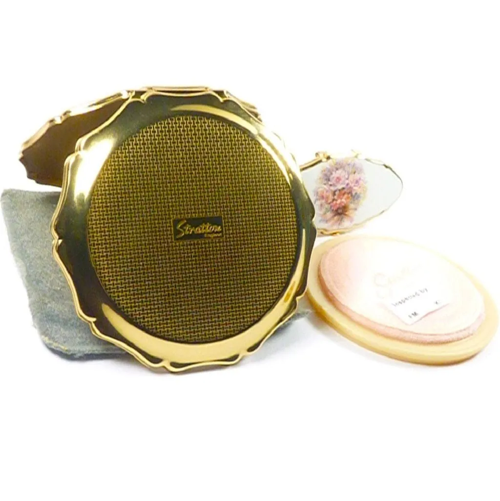 Vintage Stratton Wedding Themed Compact Mirror Set 1990s
