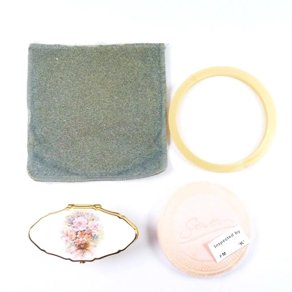 Vintage Stratton Wedding Themed Compact Mirror Set 1990s