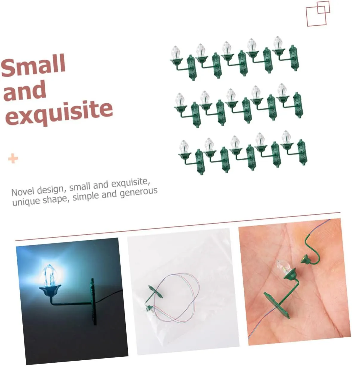 Wakauto 2sets Miniature Wall Lamp Set Doll House Mini Lights Tiny Miniature Lamps Wall Light for Boys and Girls Room 25pcs*2