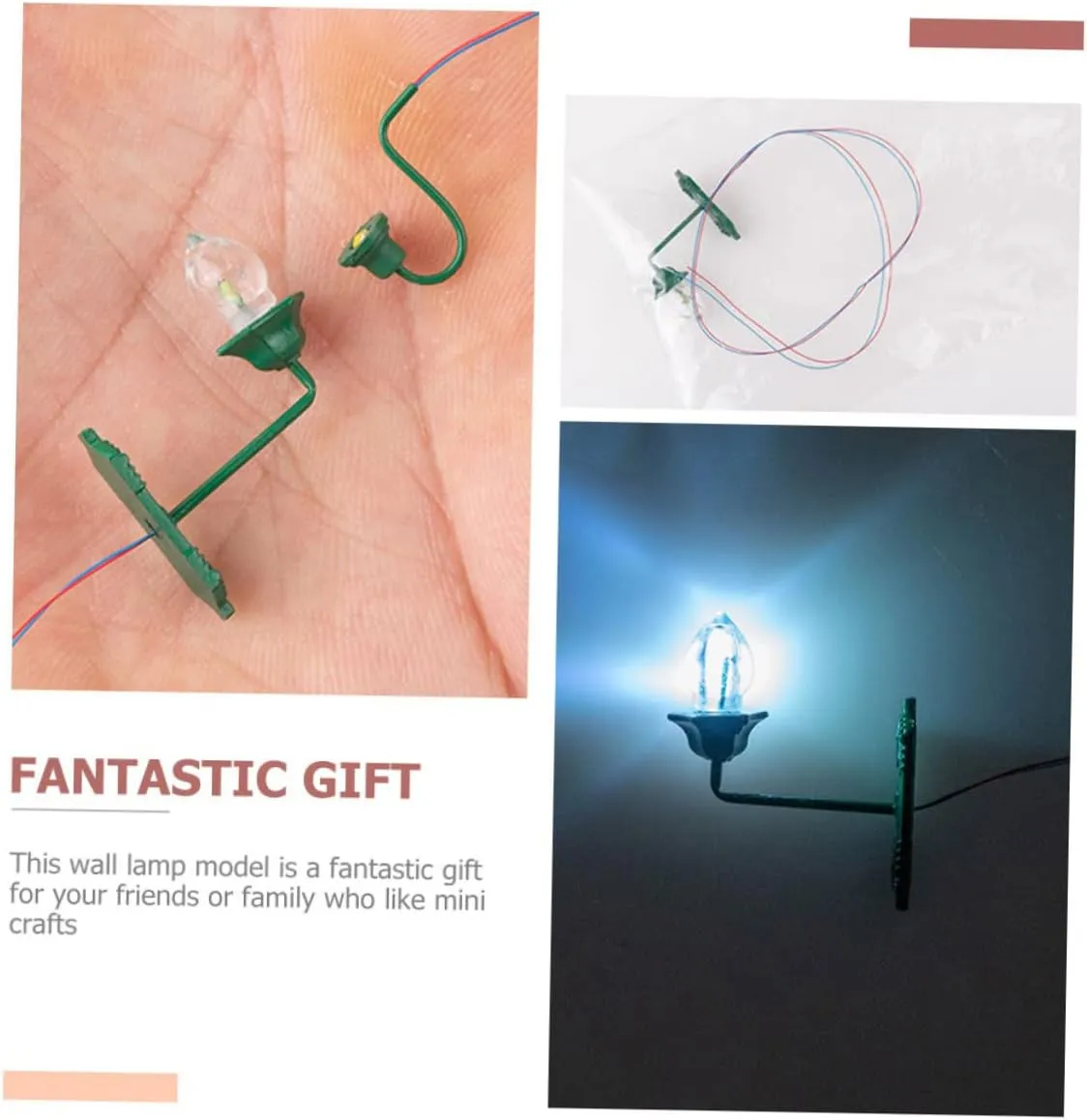 Wakauto 2sets Miniature Wall Lamp Set Doll House Mini Lights Tiny Miniature Lamps Wall Light for Boys and Girls Room 25pcs*2