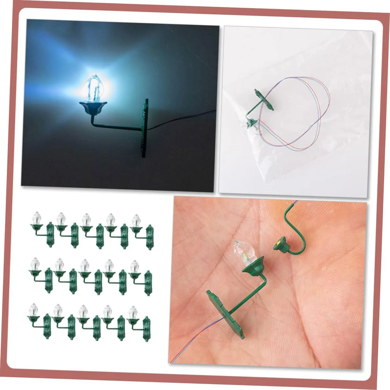 Wakauto 2sets Miniature Wall Lamp Set Doll House Mini Lights Tiny Miniature Lamps Wall Light for Boys and Girls Room 25pcs*2