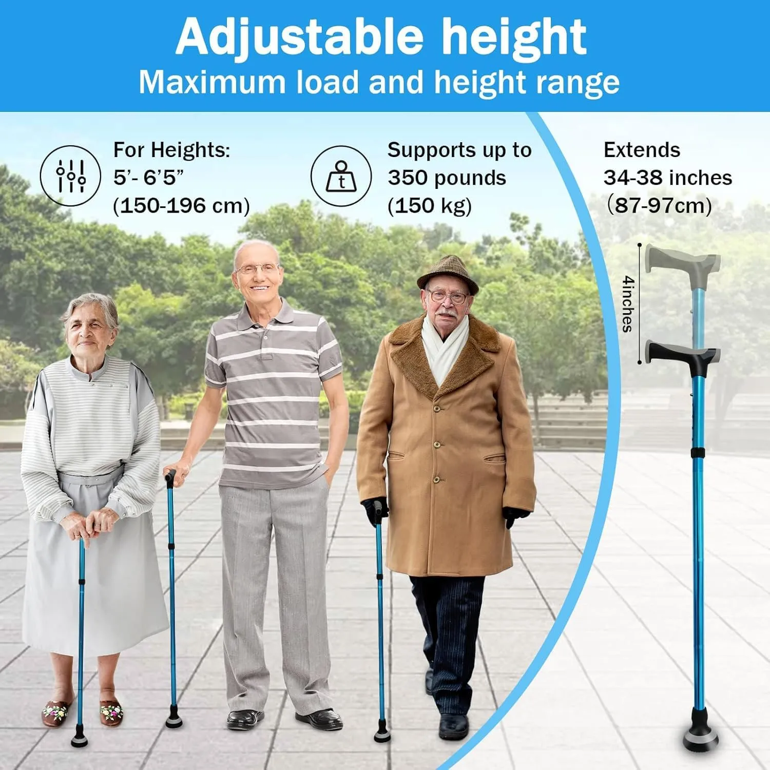 Walking Cane for Seniors Adults,Adjustable Foldable All-Terrain Walking Stick with Storage Bag,Trekking Pole for Outdoor Hiking,Climbing,Lightweight Support for Women Men