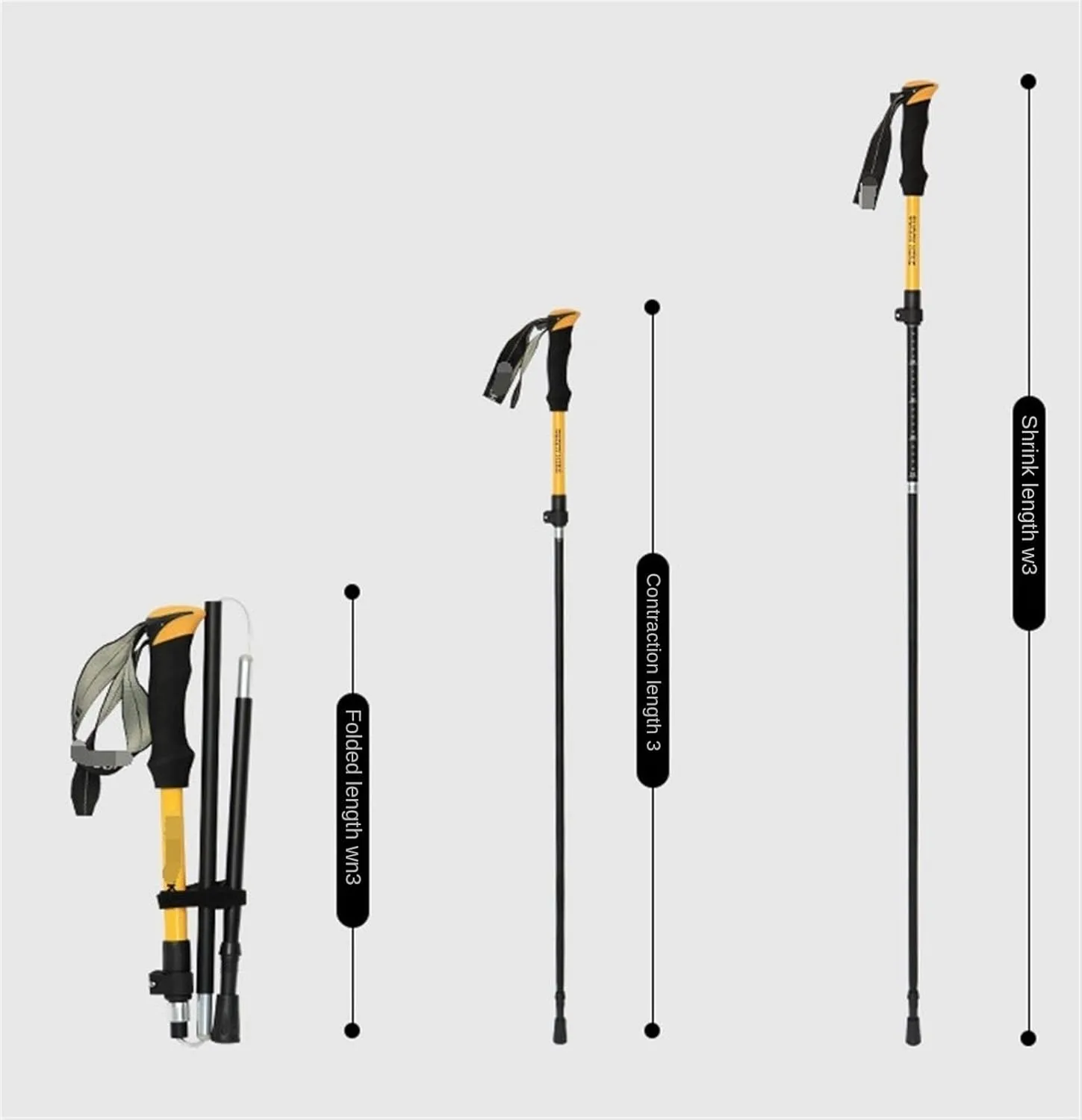 Walking Stick Hiking Poles Foldable Trekking Poles Hiking Poles Lightweight Walking Sticks Aluminum for Hiking Camping Hiking Gear Trekking Poles