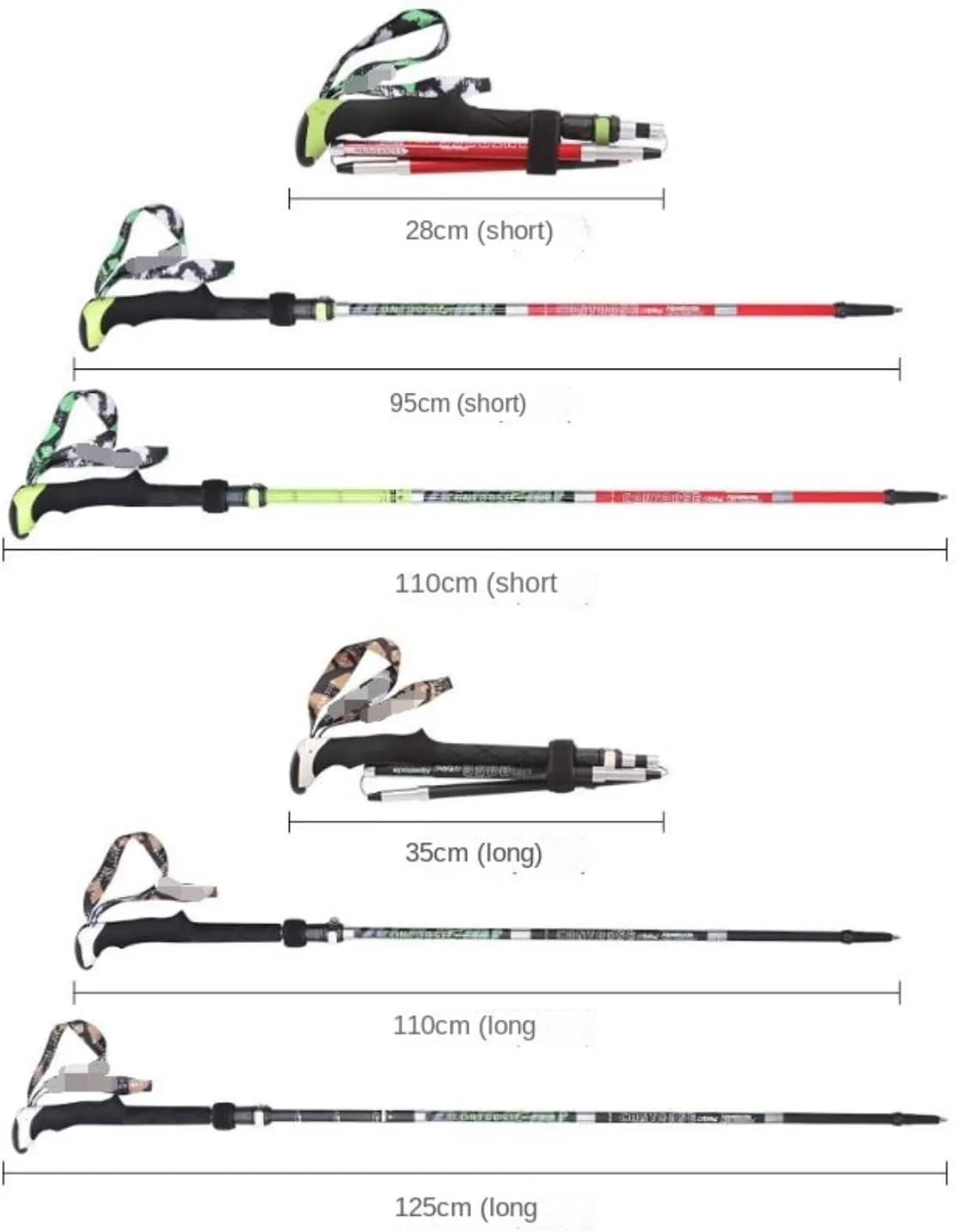 Walking Stick Hiking Poles Hiking Trekking Poles Lightweight Folding Hiking Poles EVA Foam Handle for Camping Hiking Gear Trekking Poles