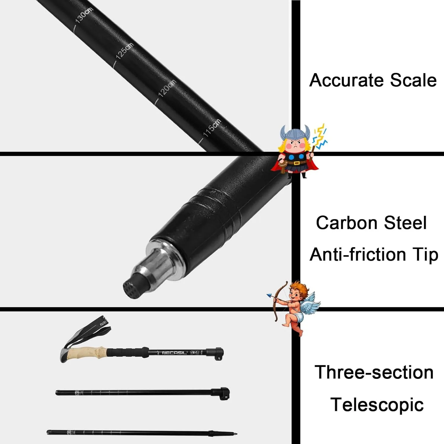 Walking Sticks for Men and Women Hiking Poles for Backpacking, Exercising and Traveling, Set of 2 Aluminum Collapsible Trekking Poles