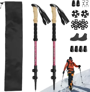 Walking Sticks for Men and Women Hiking Poles for Backpacking, Exercising and Traveling, Set of 2 Aluminum Collapsible Trekking Poles