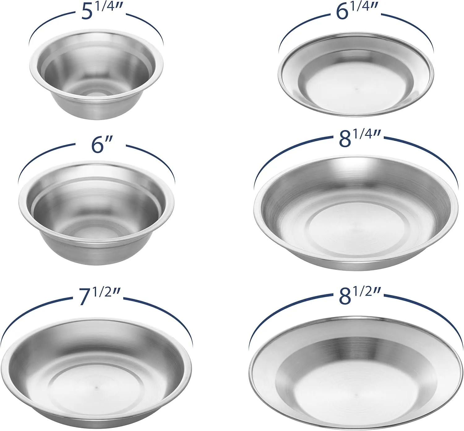 Wealers Stainless Steel Plates and Bowls Camping Set Small and Large Dinnerware for Kids, Adults, Family | Camping, Hiking, Beach, Outdoor Use | Incl. Travel Bag (12 Piece Set)