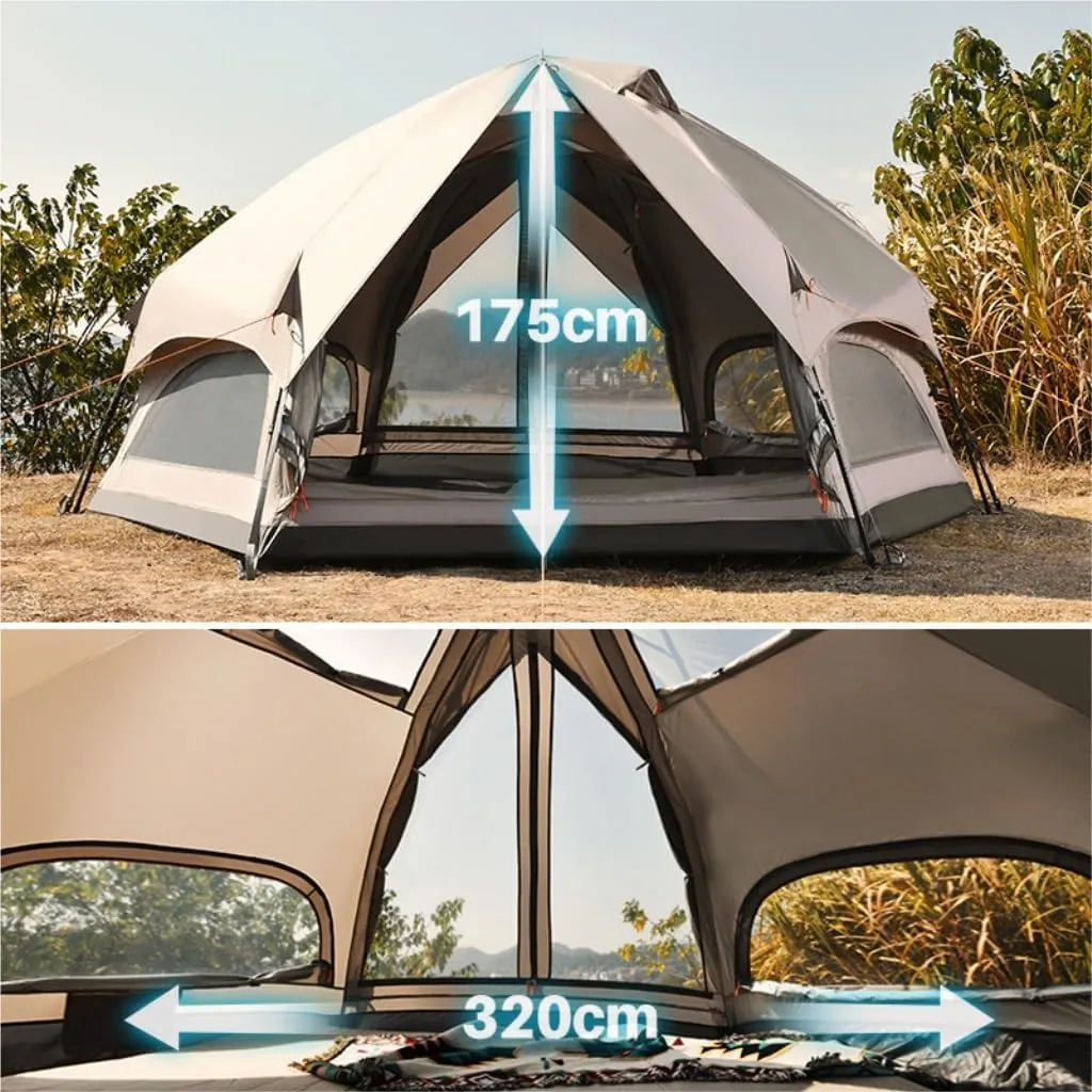 Weatherproof Tents Camping Tent Automatic Tent Double-Layer Outdoor Camp Picnic Portable Quick-Open Tent Automatic Mushroom Tent Camping and Hiking Tents