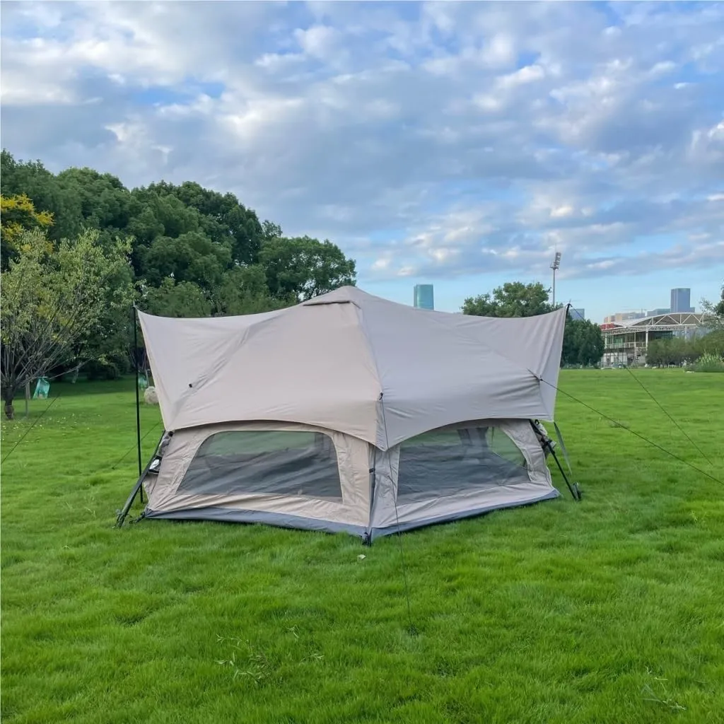 Weatherproof Tents Camping Tent Automatic Tent Double-Layer Outdoor Camp Picnic Portable Quick-Open Tent Automatic Mushroom Tent Camping and Hiking Tents