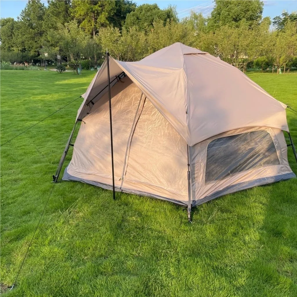 Weatherproof Tents Camping Tent Automatic Tent Double-Layer Outdoor Camp Picnic Portable Quick-Open Tent Automatic Mushroom Tent Camping and Hiking Tents