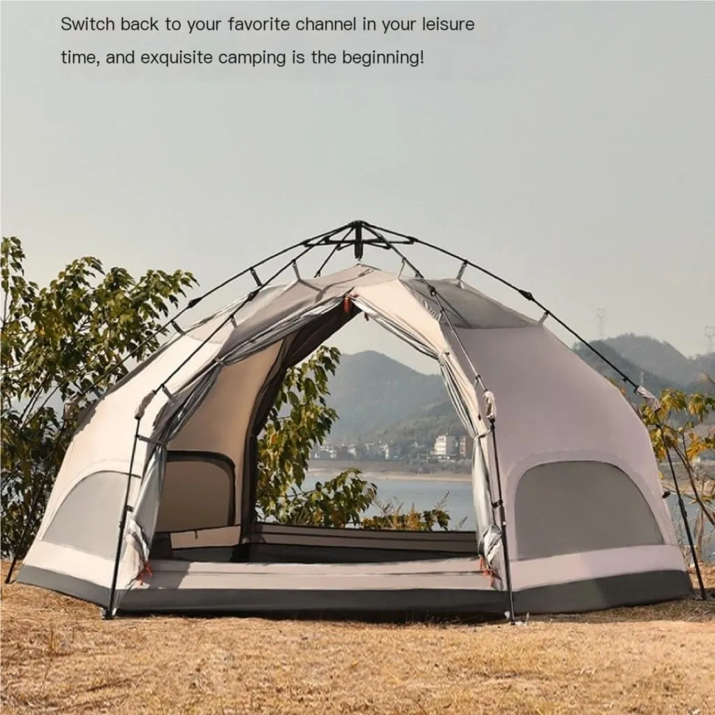 Weatherproof Tents Camping Tent Automatic Tent Double-Layer Outdoor Camp Picnic Portable Quick-Open Tent Automatic Mushroom Tent Camping and Hiking Tents