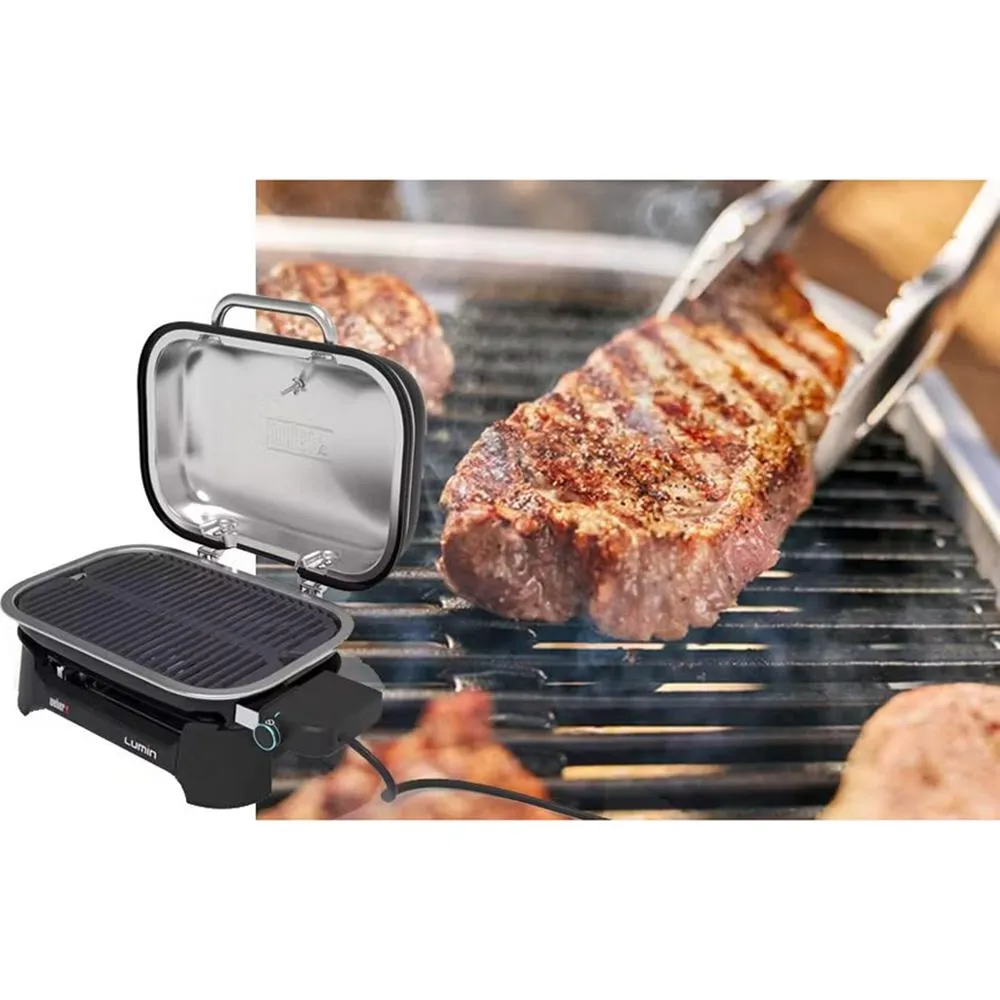 Weber Lumin Compact Indoor Outdoor Electric Grill; Black; 91010901 - Open Box