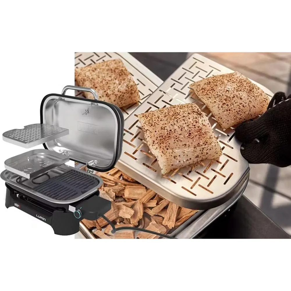 Weber Lumin Compact Indoor Outdoor Electric Grill; Black; 91010901 - Open Box