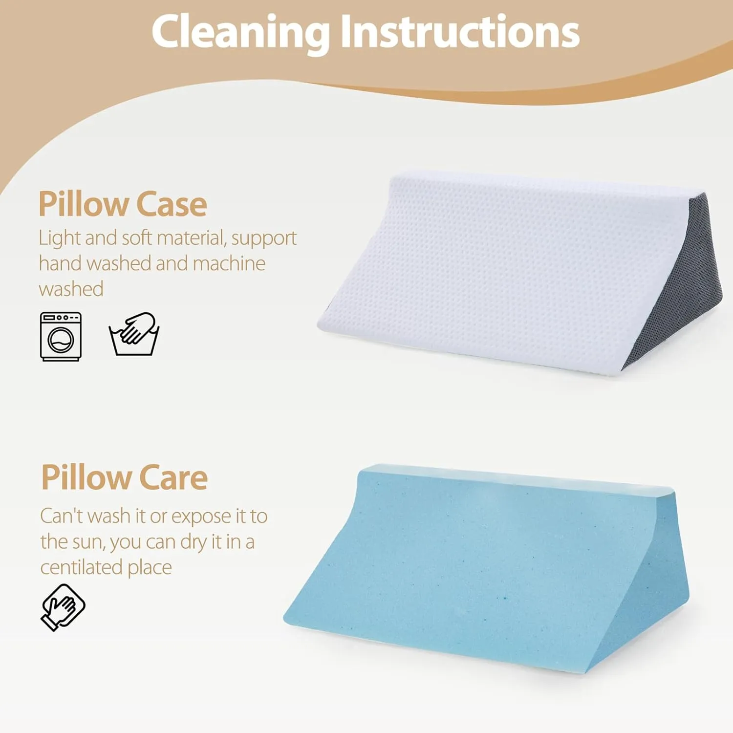 Wedge Pillow for Side Sleeping, Side Sleeper Body Back Positioners for Back Pain, Preventing Bedsores, After Surgery, Pregnancy Support, Ankle Support, Bed Wedge Pillow for Side Sleepers