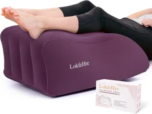 Wedge Pillow for Sleeping - Inflatable Leg Elevation Pillow for Swelling,Circulation,Leg & Back Pain Relief,Leg Support Polyvinyl Chloride Pillow for After Aurgery,Hip (Purple, Large)