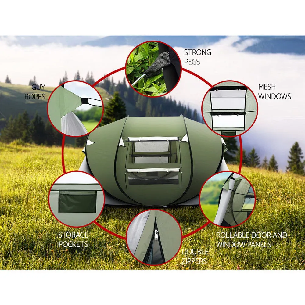 Weisshorn Instant Up Camping Tent 4-5 Person Pop up Tents Family Hiking Beach Dome-ACT
