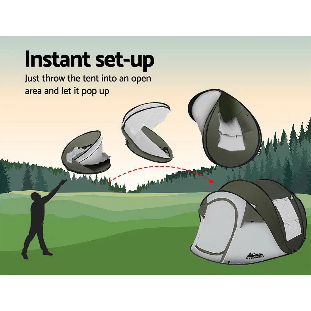 Weisshorn Instant Up Camping Tent 4-5 Person Pop up Tents Family Hiking Beach Dome-ACT
