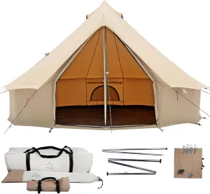 WHITEDUCK Regatta Canvas Bell Tent - w/StoveJack, Waterproof, 4 Season Luxury Camping and Glamping Yurt Tent Outdoor