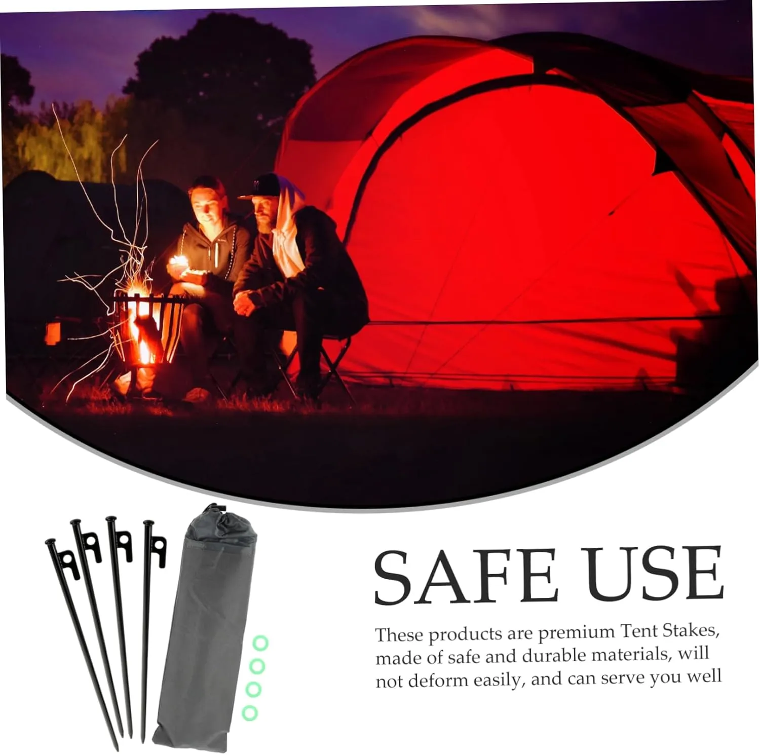 Windproof Canopy Floor Nail Set Heavy Duty Metal Stakes Tent Stakes for Sand Aluminum